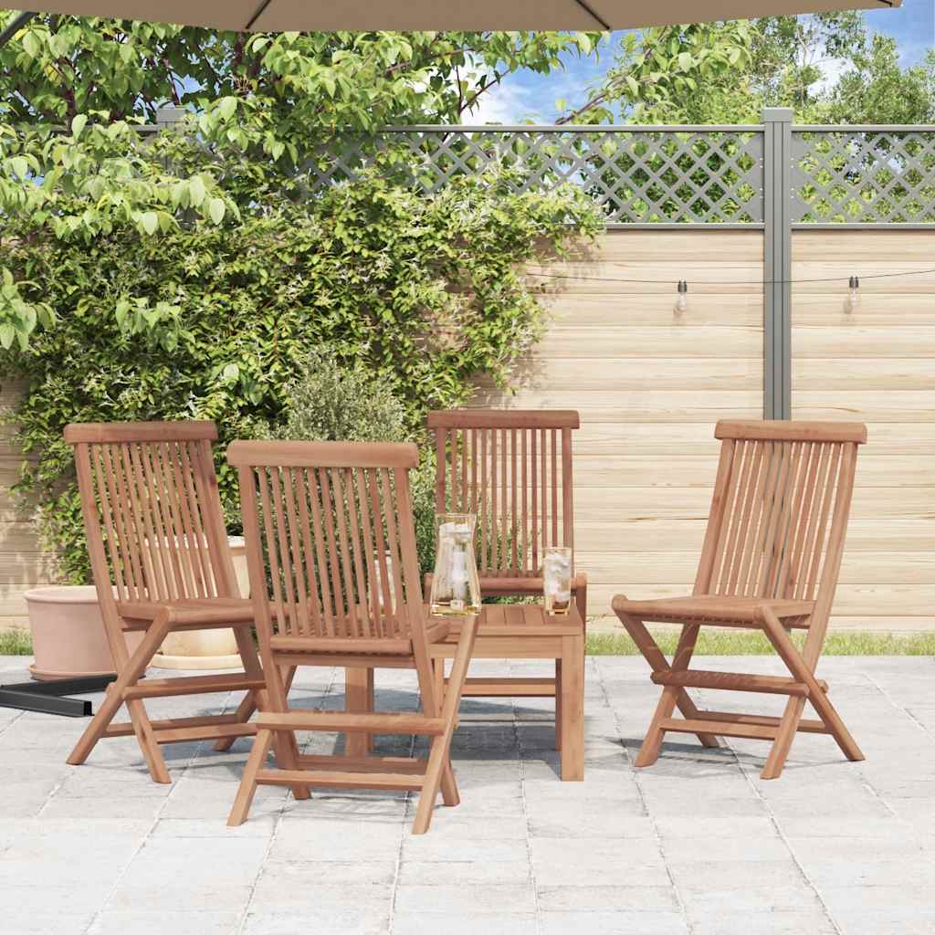 Klappbare Gartenstühle 4 Stk. Massivholz Teak